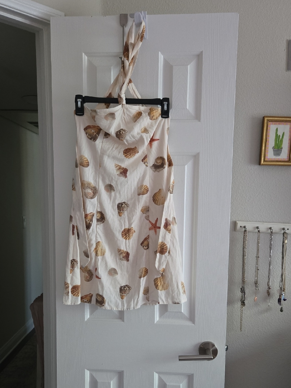 wild fable Cream Seashell & Starfish Print Summer Mini Dress